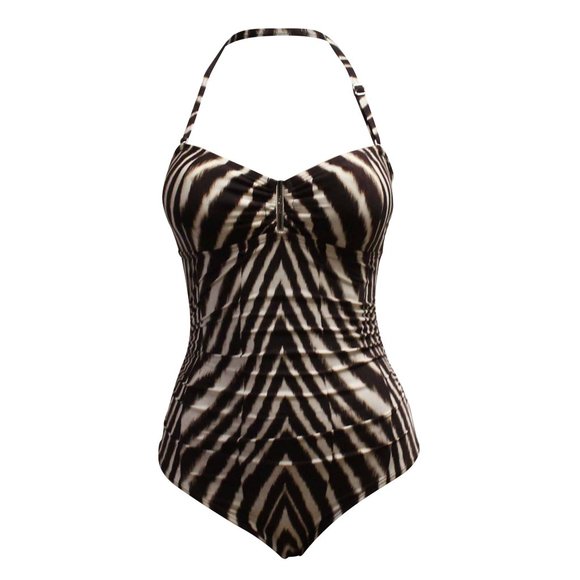 NWT Calvin Klein Animal Bandeau One-Piece Swimsuit - Picture 1 of 5